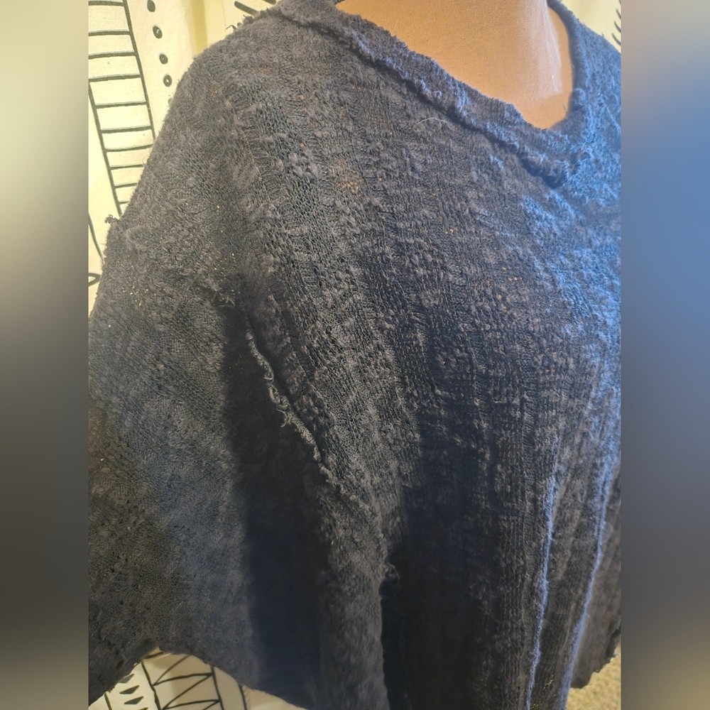 StitchDrop Distressed Black Knit Sweater - Picture 3 of 12